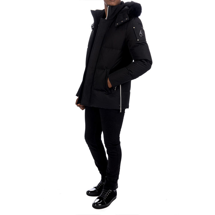 Cheap Moose Knuckles FW21 Jaket Puffer Hitam dengan Hood M31MJ178-291