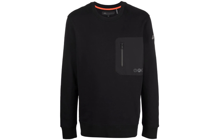 Moose Knuckles FW21 Crewneck Pocket Detail Sweatshirt Black () M31MS648-292