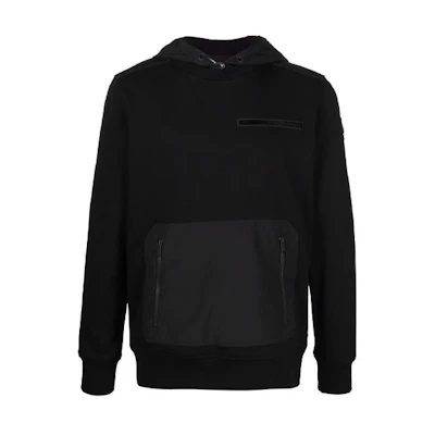 Moose Knuckles FW21 Logo Patch Cotton Hoodie Black () M31MS615-292