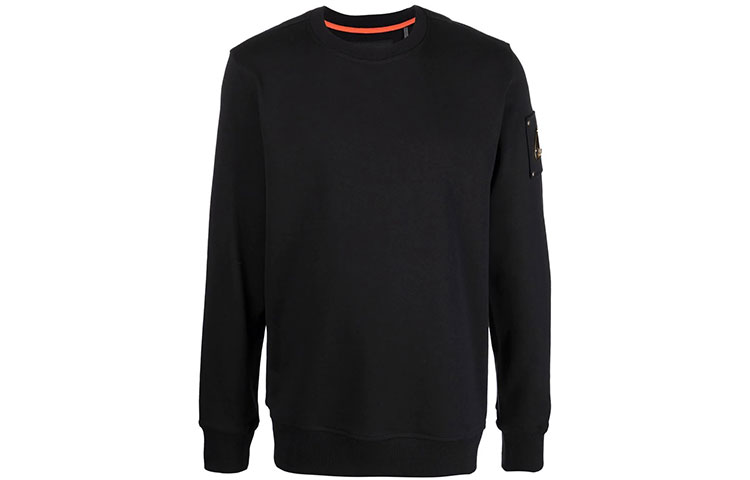 Moose Knuckles FW21 Logo Patch Pullover Hoodie Black () M31MS627G-292