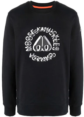 Moose Knuckles FW21 Baju Crewneck Hitam Logo Cetakan Kasual M31MS651-292 Buy Moose Knuckles FW21 Baju Crewneck Hitam Logo Cetakan Kasual M31MS651-292