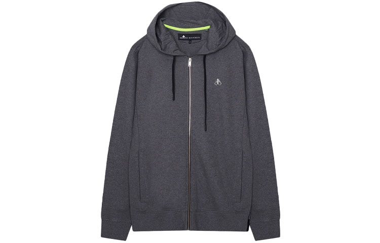 Moose Knuckles FW21 Logo Zip-Up Hoodie Grey Jacket M31MS604-224