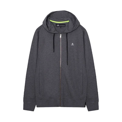 Moose Knuckles FW21 Logo Zip-Up Hoodie Grey Jacket M31MS604-224