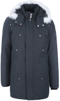 Moose Knuckles FW21 Stirling Blue Down Parka Unisex with White Fur Trim Hood. MK4661MP-401 Moose Knuckles FW21 Stirling Blue Down Parka Unisex with White Fur Trim Hood. MK4661MP-401