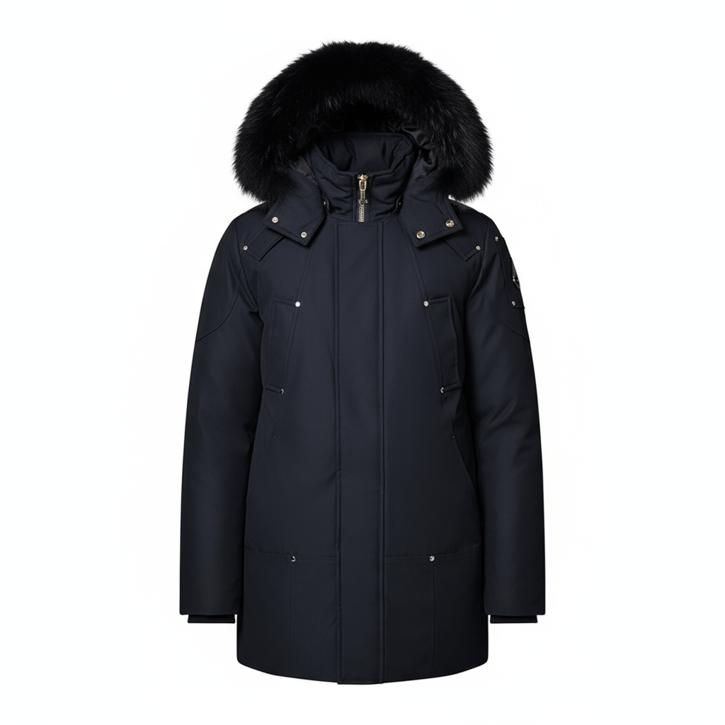 Moose Knuckles FW21 Stirling Navy Unisex Long Down Jacket for Ski Season. MK4661MP-402
