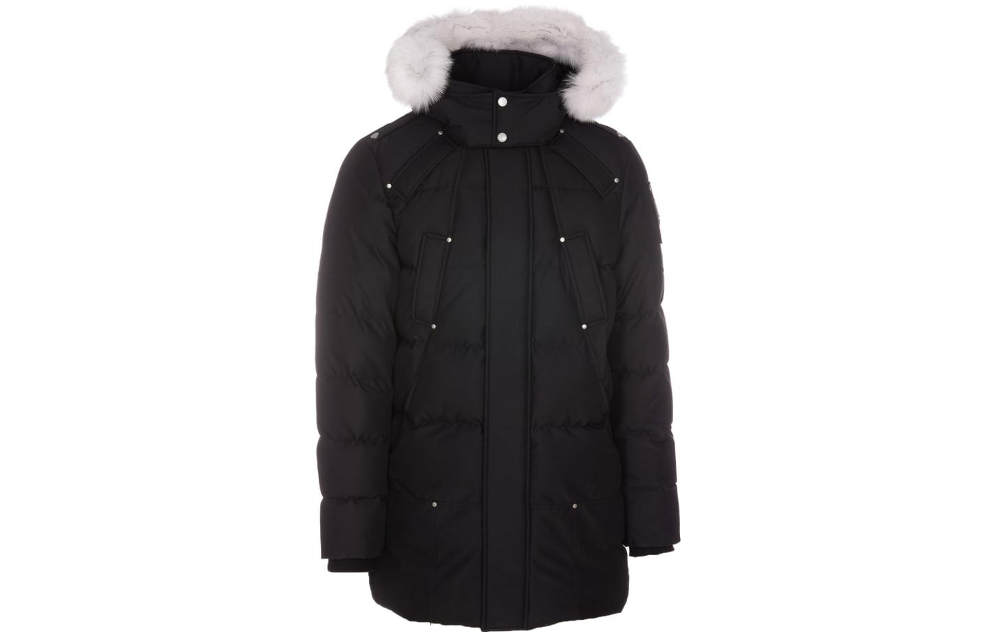 Order Moose Knuckles FW22 黑色可拆卸帽长款羽绒服夹克 M32MP221-290