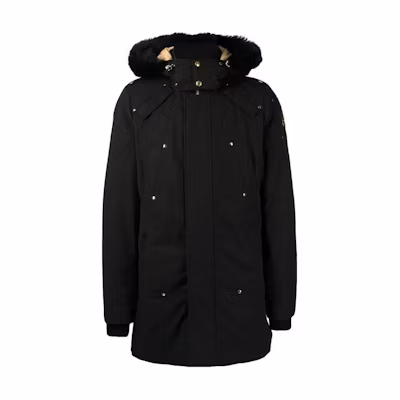 Moose Knuckles FW22 Black Solid Color Hooded Zip-Up Coat M39MP261GS305
