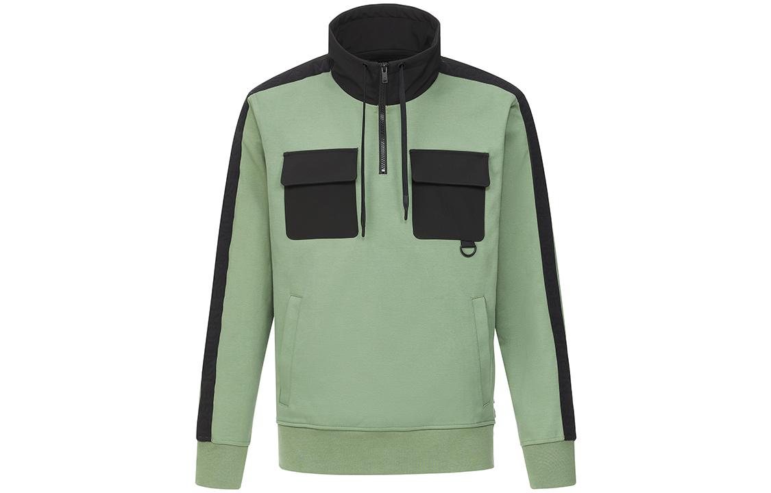 Moose Knuckles FW22 Borough Colorblock Pullover Hoodie Green M32MS622