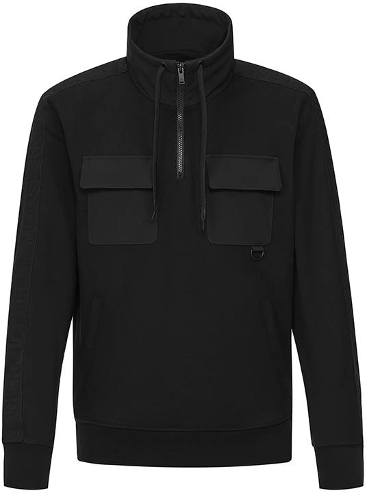 moose-knuckles-fw-22-borough-half-zip-pullover-hoodie-black-sweater-m32-ms-622-b