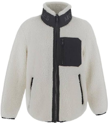 ムースナックルズ FW22 コントラストプリント シェルパジップジャケット ユニセックス ホワイト M32MS618-155 Buy ムースナックルズ FW22 コントラストプリント シェルパジップジャケット ユニセックス ホワイト M32MS618-155