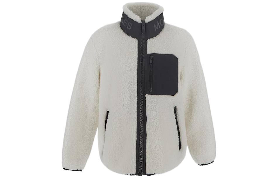 Order ムースナックルズ FW22 コントラストプリント シェルパジップジャケット ユニセックス ホワイト M32MS618-155