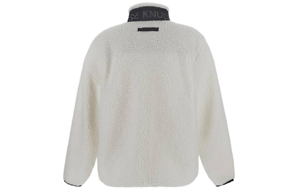 Lookbook ムースナックルズ FW22 コントラストプリント シェルパジップジャケット ユニセックス ホワイト M32MS618-155