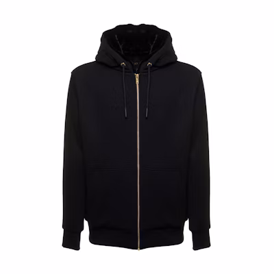 Moose Knuckles FW22 Full-Zip Solid Hoodie Unisex Black M32MS600G804BLKWBLKF