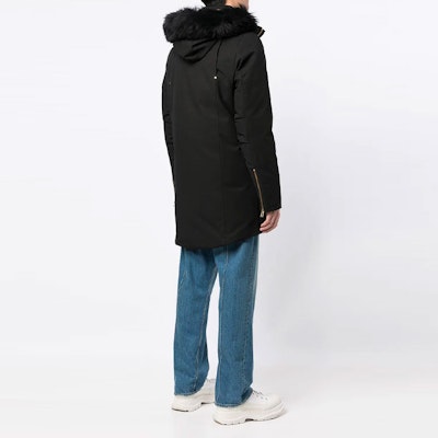 Moose Knuckles FW22 Jaket Puffer Logo Hitam dengan Tudung Lepas Pasang. M39MP261G305 Shop Moose Knuckles FW22 Jaket Puffer Logo Hitam dengan Tudung Lepas Pasang. M39MP261G305