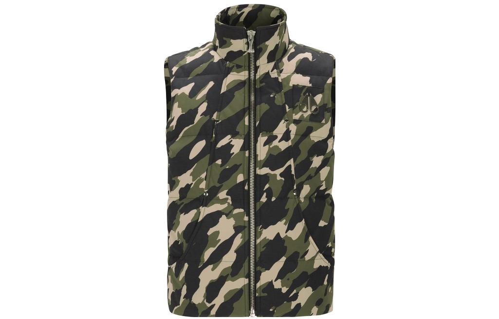 Moose Knuckles FW22 Montreal  Military Green Camo Puffer Vest. M32MV474H