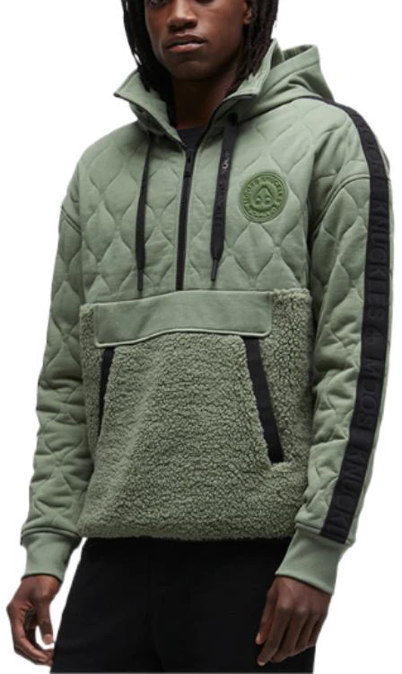 moose-knuckles-fw-22-newkir-half-zip-hoodie-green-pullover-with-drawstring-m32-ms-616-g