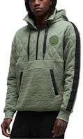Moose Knuckles FW22 Newkir Half-Zip Hoodie Green Pullover with Drawstring M32MS616-G Moose Knuckles FW22 Newkir Half-Zip Hoodie Green Pullover with Drawstring M32MS616-G