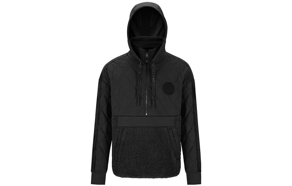 Moose Knuckles FW22 Newkir Stand Collar Half-Zip Panel Sweatshirt Black (Men) M32MS616-B
