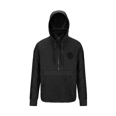 Moose Knuckles FW22 Newkir Stand Collar Half-Zip Panel Sweatshirt Black (Men) M32MS616-B