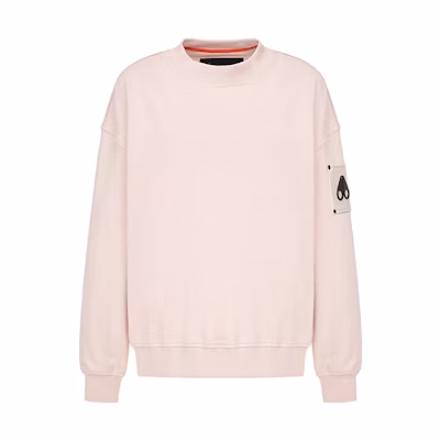 Moose Knuckles FW22 Pink Crewneck Sweatshirt Unisex Plain Logo Design M32US663-951