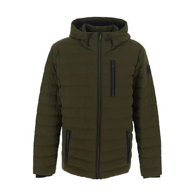 Moose Knuckles FW22 Quilted Puffer Zip-Up Hooded Jacket Military Green Men M32MJ104-963