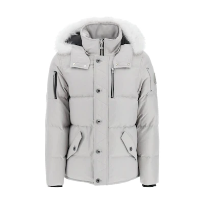 Moose Knuckles FW22 Slim-Fit 3Q Hooded Down Jacket Unisex Light Grey. MK2228M3Q-856