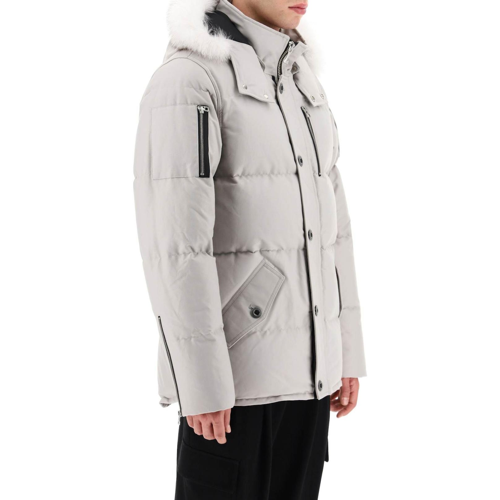 Purchase Moose Knuckles FW22 修身版3Q連帽羽絨外套 中性 淺灰色 MK2228M3Q-856