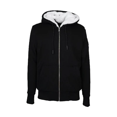 Moose Knuckles FW22 Solid Color Logo Patch Zip Hoodie Jacket - M32MS600-B