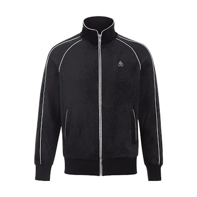 Moose Knuckles FW22 Striped Logo Print Long Sleeve Jacket Unisex Black M32MS678H
