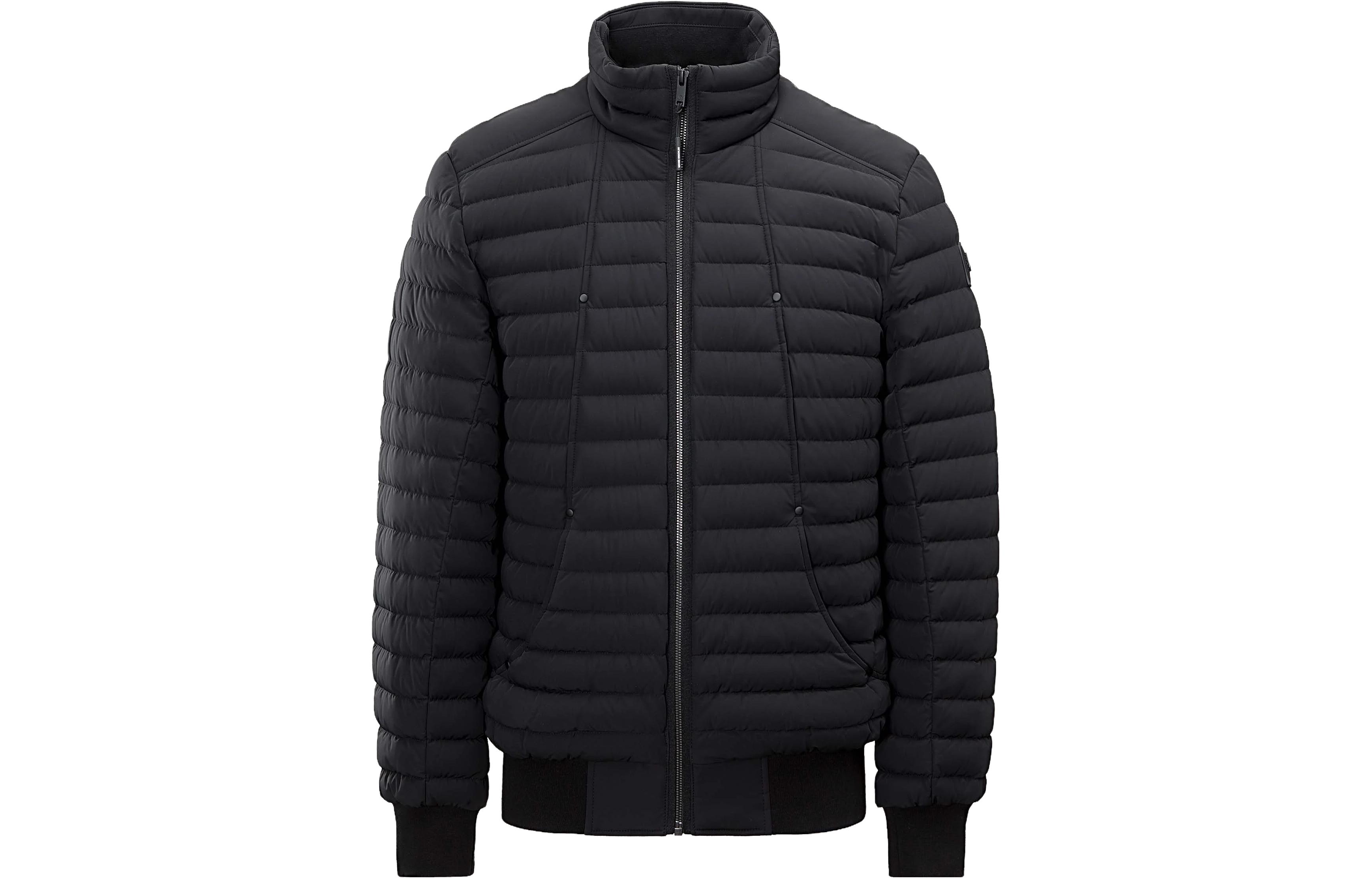 Moose Knuckles FW23 Black Solid Windproof Casual Track Jacket M32MB009-796