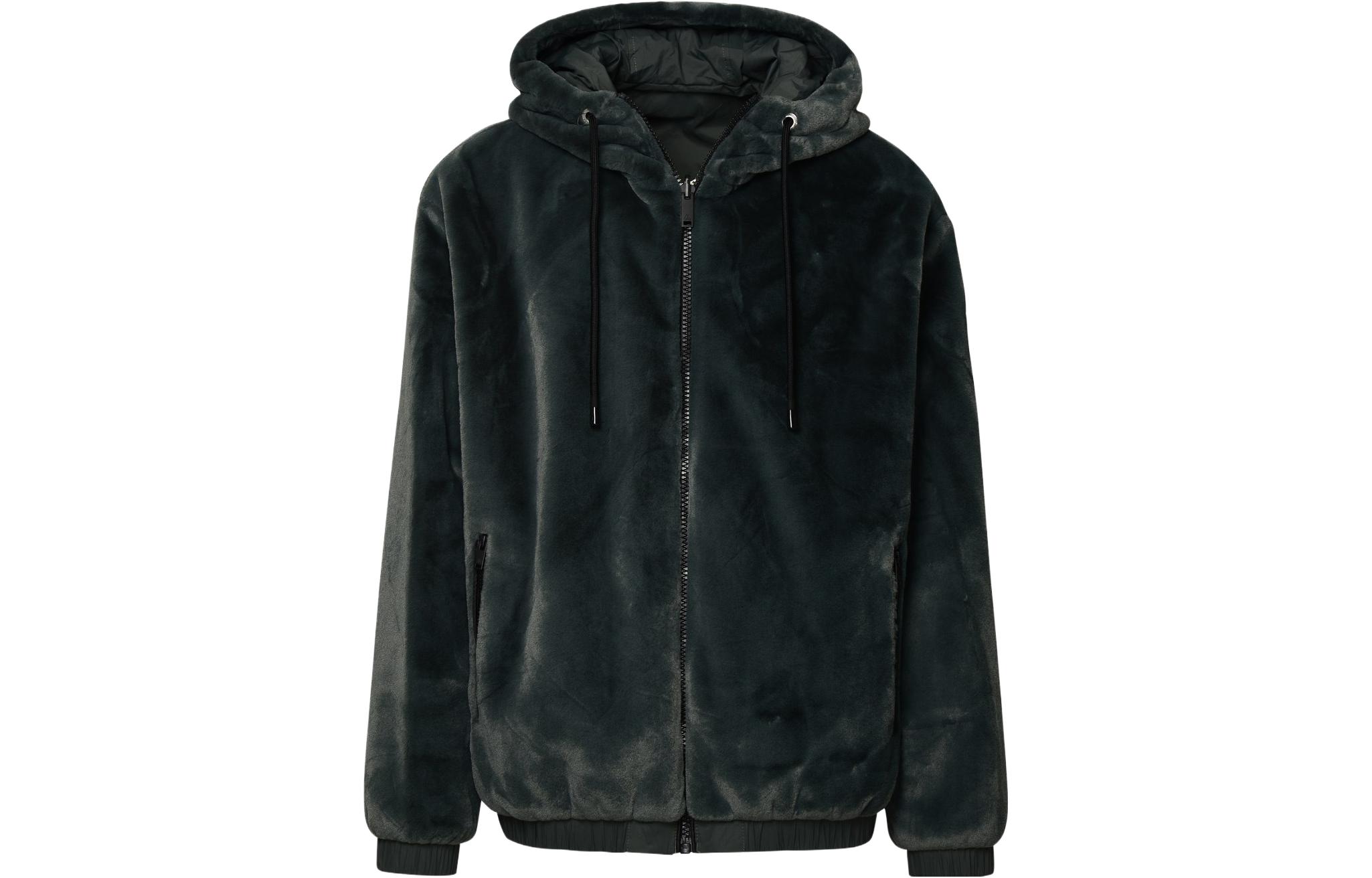 Moose Knuckles FW23 Reversible Bunny Zip-Up Hoodie Jacket Unisex Green M13MS602-1337