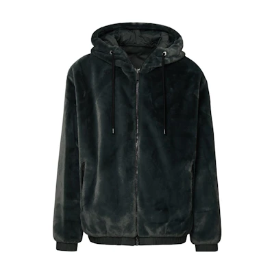 Moose Knuckles FW23 Reversible Bunny Zip-Up Hoodie Jacket Unisex Green M13MS602-1337