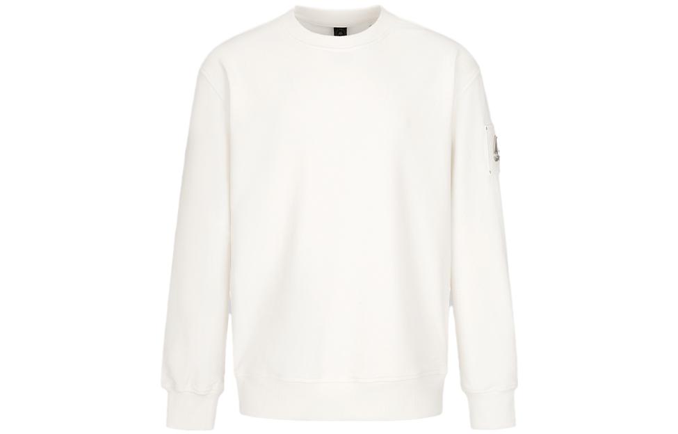 Moose Knuckles FW23 White Crewneck Pullover Sweatshirt Loose Fit M33MS706-1103