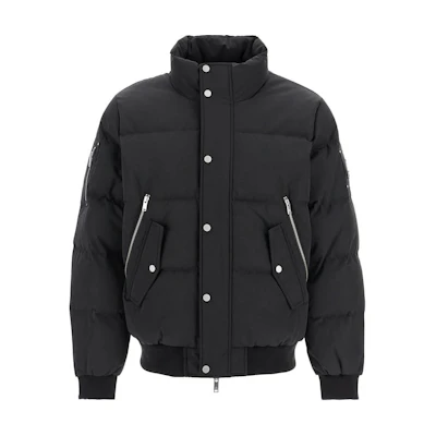 Moose Knuckles FW24 Black Solid Stand Collar Button-Up Jacket M34MB012-292B