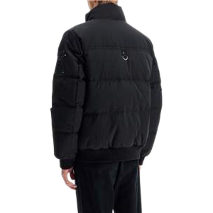 Shop Moose Knuckles FW24 黑色簡約立領扣式夾克外套 M34MB012-292B