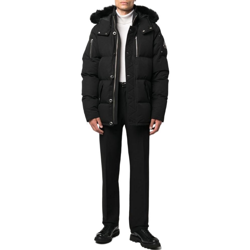 Lookbook Moose Knuckles FW25 3Q黑色连帽羽绒服情侣冬季外套 M32MJ128S305