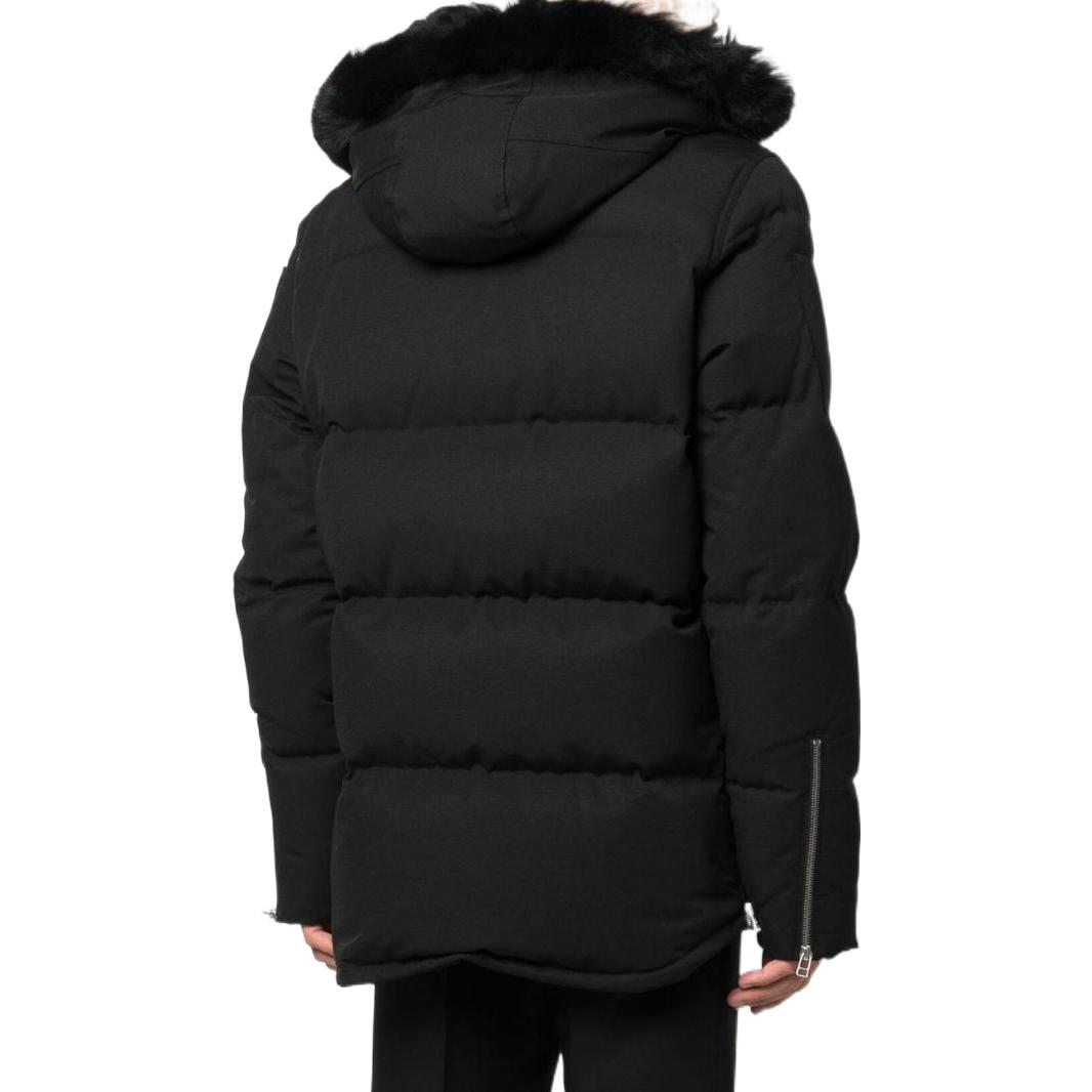 Shop Moose Knuckles FW25 3Q黑色连帽羽绒服情侣冬季外套 M32MJ128S305