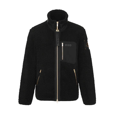 Moose Knuckles Goodwood Zip-Up Logo Fleece Jacket Black FW21 M31MS617G-292
