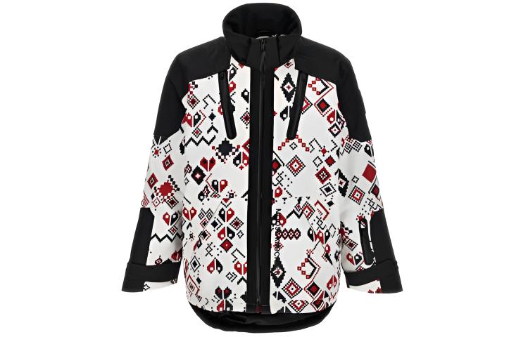 Moose Knuckles Graphic Print Zip Hoodie Jacket  White M33MJ161H1365