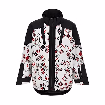 Moose Knuckles Graphic Print Zip Hoodie Jacket White M33MJ161H1365