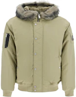 Moose Knuckles Green Logo Patch Hooded Bomber Jacket M34MB027S1-534 Moose Knuckles Green Logo Patch Hooded Bomber Jacket M34MB027S1-534