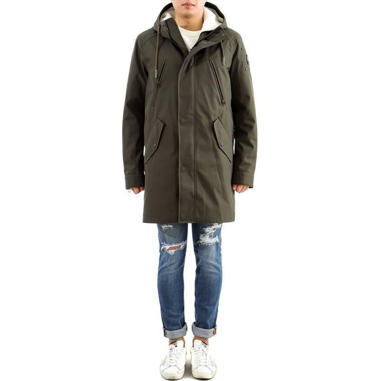 Moose Knuckles Green Mid-Length Zip Hoodie Jacket with Long Sleeves MK8631MRA-749