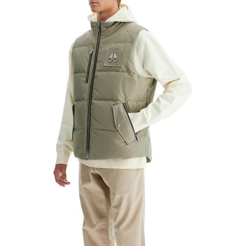 Shop Moose Knuckles 綠色無袖拉鍊口袋背心 男女通用。 M34MV4741376