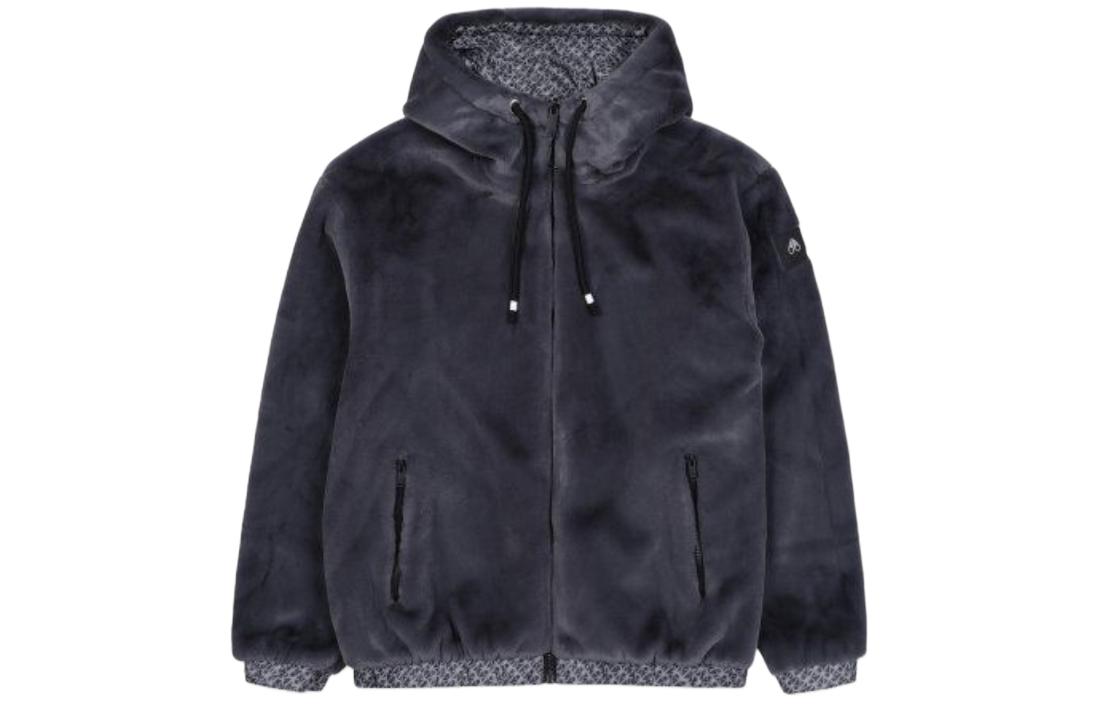 Moose Knuckles Grey Solid Zip-Up Hoodie Jacket M13MS6021-144