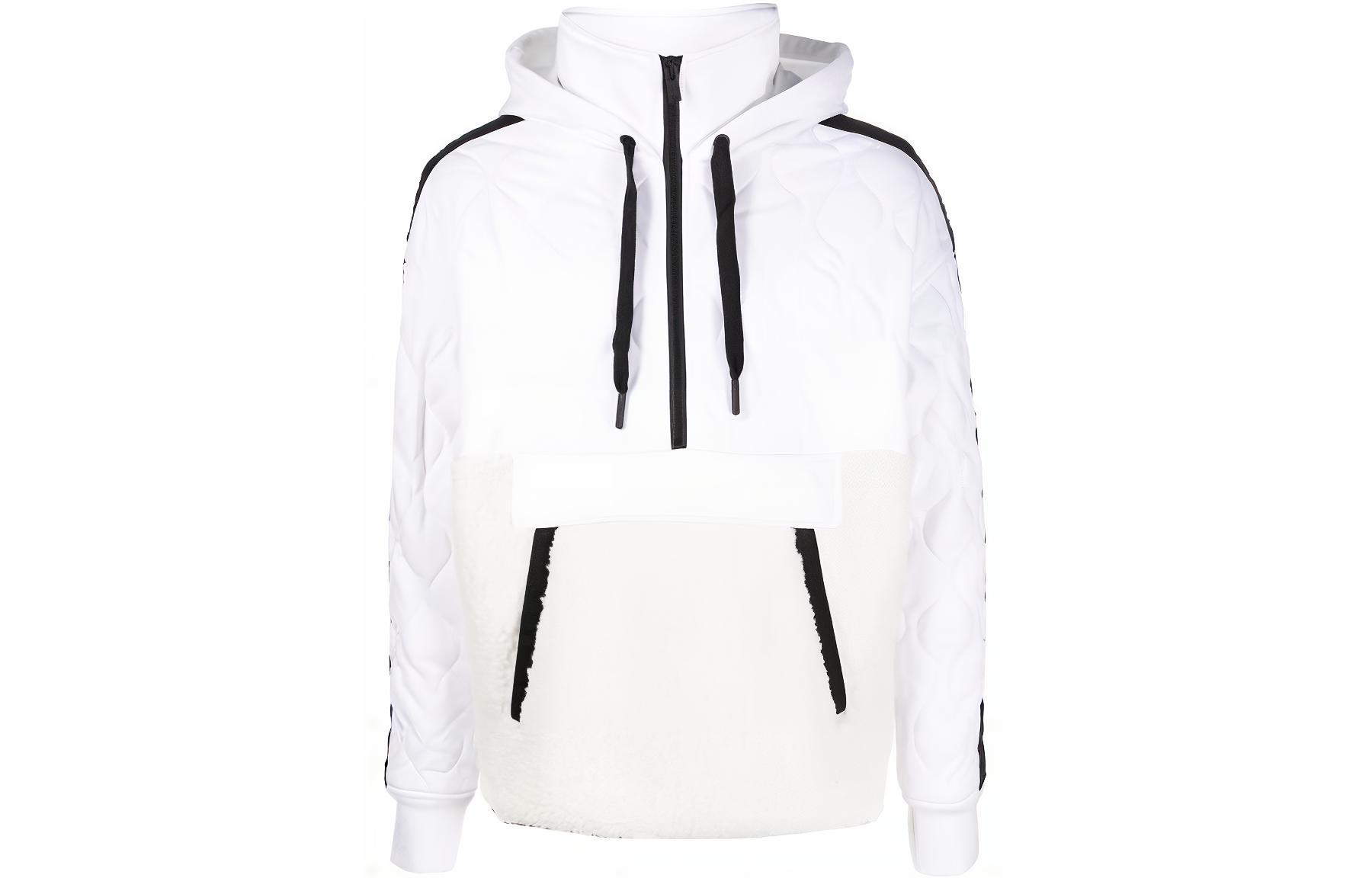 Moose Knuckles Half-Zip Drawstring Hoodie Jacket White M32MS616160-160