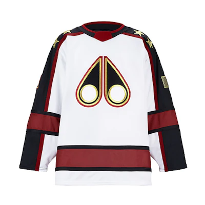 Moose Knuckles Ice Hockey Letter Print Colorblock Sweatshirt Unisex White M31MS669BO-160