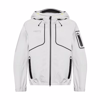 Moose Knuckles Light Gray Zip Hoodie Jacket with Logo Print M14MJ102-1377