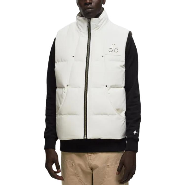 Lookbook Moose Knuckles Logo无袖拉链羽绒马甲 男女同款 - 米色. M32MV474-891