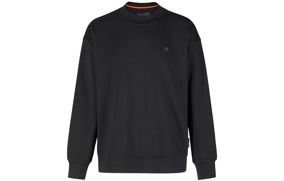 Moose Knuckles Marine Park Logo Ribbed Crewneck Sweatshirt Black FW22 Men M32MS650-B