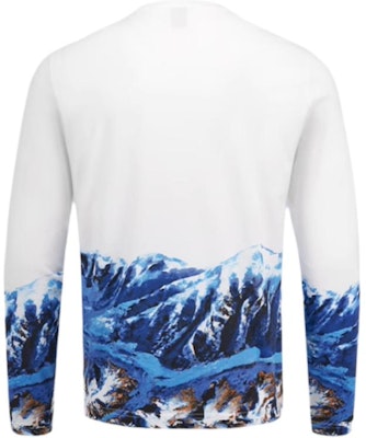 驼鹿拳击 Moose SPORT FW24 雪山印花男女同款白色长袖T恤 M34MT717 Lookbook 驼鹿拳击 Moose SPORT FW24 雪山印花男女同款白色长袖T恤 M34MT717